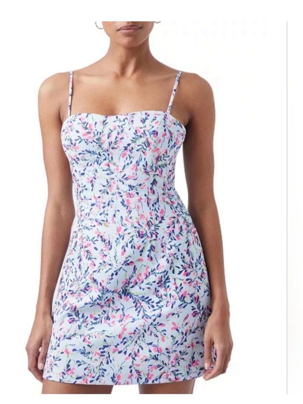 French Connection Floral Spaghetti Strap Dress with Back Tie